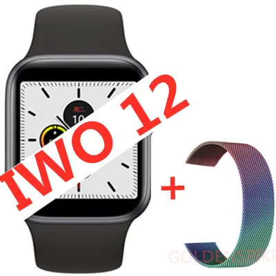 Steel strap package IWO 12 умные часы серии 5 40 мм 44 мм Bluetooth для Apple IOS Android телефон сердечного ритма smartwatch PK IWO 11 8 для мужчин wo для мужчин и девочек - Цвет: Steel strap package
