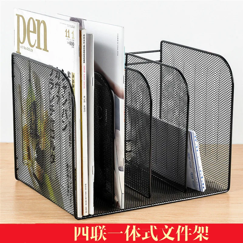 

Office Supplies Metal Portable Desk above File Holder Information Basket for Student Storage Box Multilayer Folder Basket