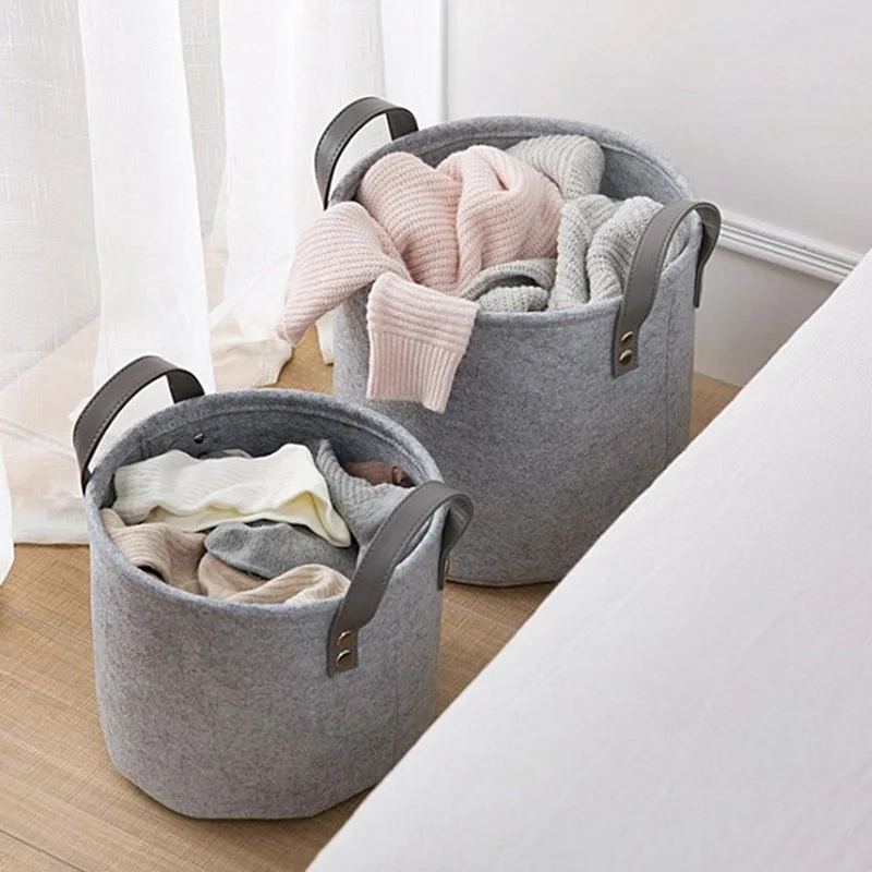 

Foldable Large Felt Washing Clothes Laundry Bin Basket Hamper Storage Bags HomeStorage Organization Laundry Storage Organization