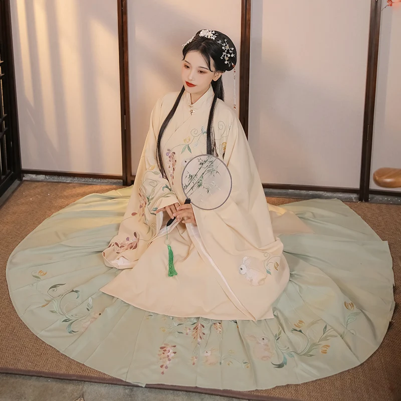 Новинка женское длинное пальто Hanfu Wisp Женский комплект из юбки со свинцовой