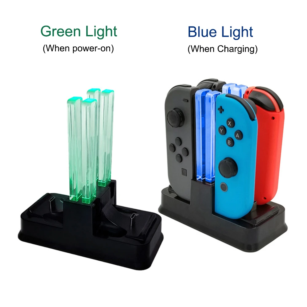 Зарядная док станция для Nintendo Switch портативный контроллер светодиодное зарядное