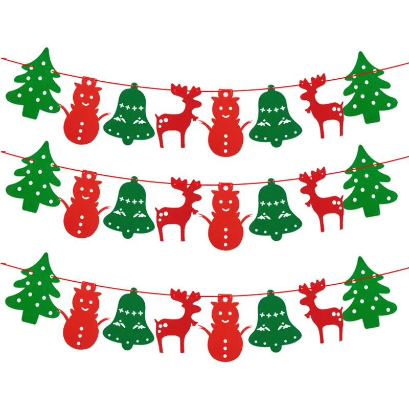 Hot sale cheap Christmas decorations felt cloth tree snowman bells elk ornaments flags | Дом и сад