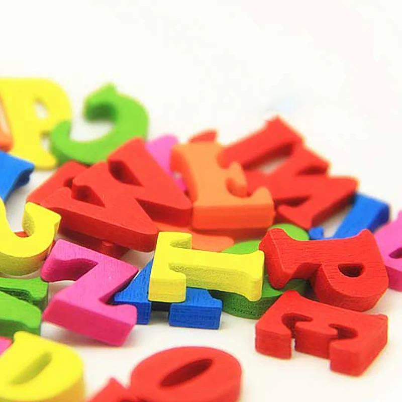 100 Pcs Wooden Alphabet Letters Kids Montessori Educational Math Toys Colorful Developing Sensory Craft Materials Puzzles Gifts