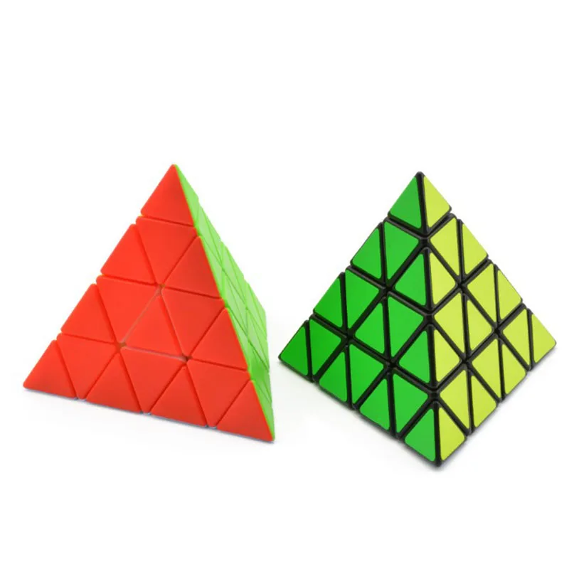 Четыре шага черный многоцветный магический куб ABS материал 4x4x4 Треугольник Пирамида скорость волшебный куб головоломка игрушка для детей и взрослых