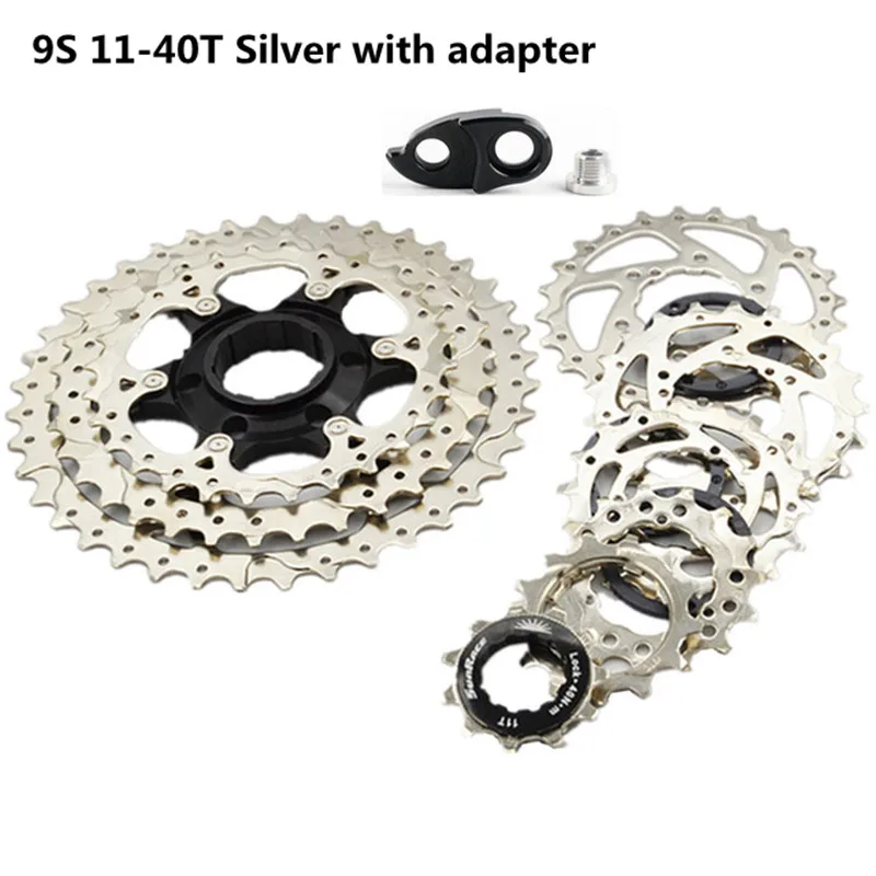 40T Silver-adapter Sunracing CSM990 9 speed 11-40T 11-36T черная/Серебристая велосипедная кассета fit Shimano SRAM переходник маховика для GS SGS Derailleur качество - Цвет: 40T Silver-adapter