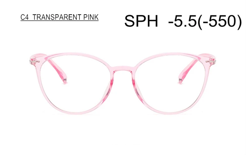 SWOKENCE TR90 оправа, очки для близорукости SPH-0,5 до-6,0, для мужчин и женщин, Ретро дизайн, очки по рецепту для близоруких F113 - Цвет оправы: C4 (-5.5)
