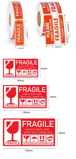 Adesivi Per Spedizioni 500 Etichette Adesive 'Fragile' 2x3 Pollici – Con 15 Faccine Rosse Incluse Etichette Spedizione Con Manico - Foto 9