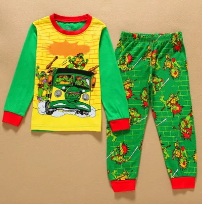Осенне-зимнее нижнее белье для маленьких мальчиков, пижамный комплект, хлопковые пижамы с принтом экскаватора для мальчиков, Пижамный костюм с длинными рукавами Детская Пижама enfant M1 - Цвет: color at picture
