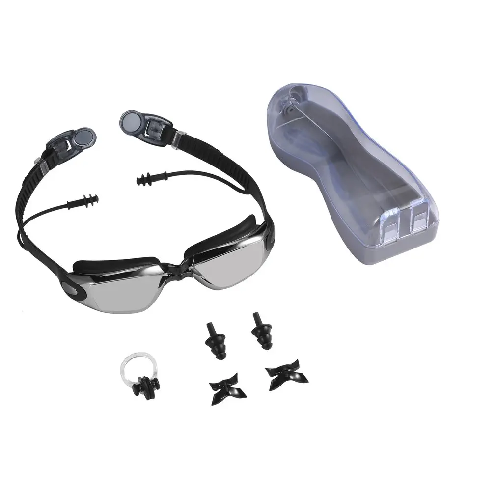 NICEAO, прозрачные, водонепроницаемые, не протекающие, противотуманные, регулируемые, HD, мягкие, силиконовые, для плавания, очки с бесплатной затычкой для ушей, зажим для носа