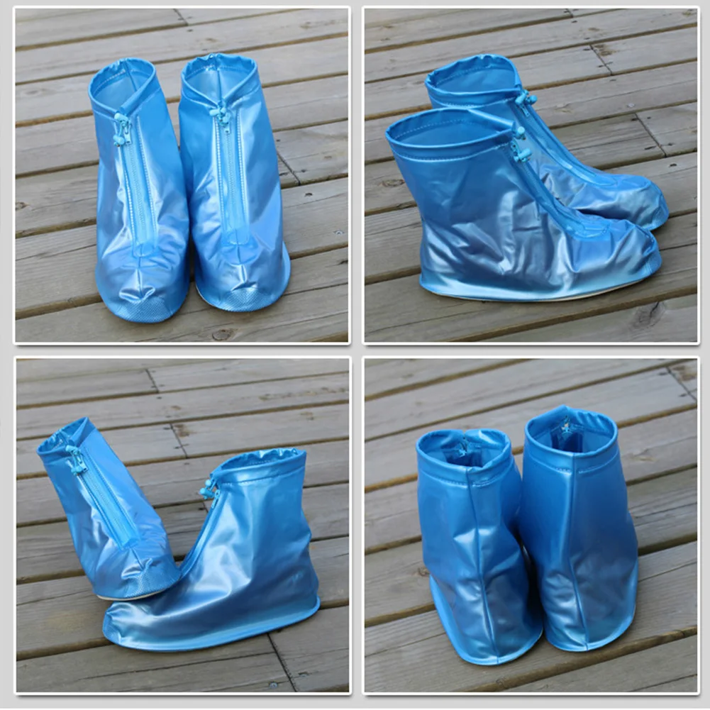 High Quality Men Women's Rain Waterproof Boots Cover Heels Boots Reusable Shoes Covers Thicker Non-slip Platform Rain Boots#921
