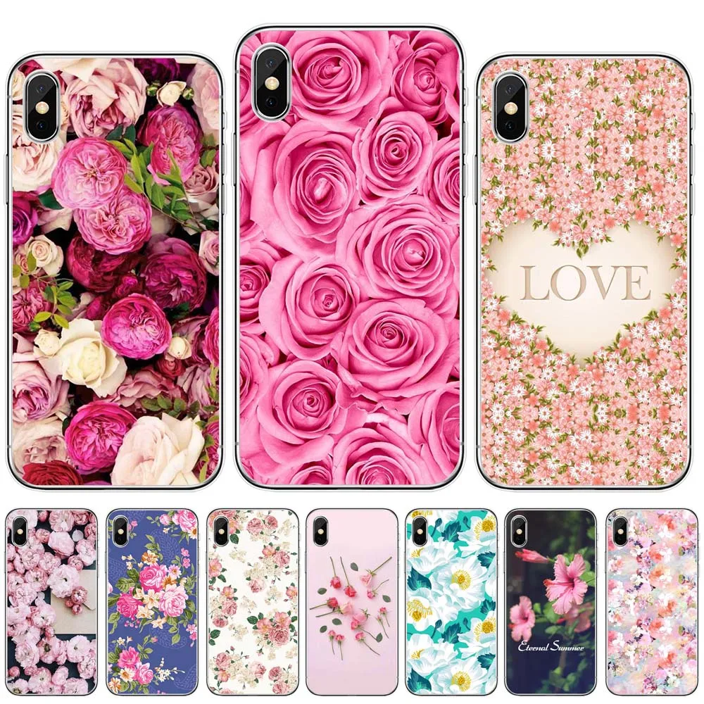 Розовые розовые peonias Цветочные кактус телефонные чехлы для iPhone 12 12MINI 12PRO 11 11pro max X XR