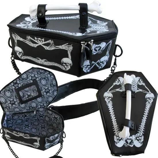 

Skull Dark Metal Black Gothic Cosplay Costumes Photograph Shoulderbags Music Festvial Bags Halloween DIY
