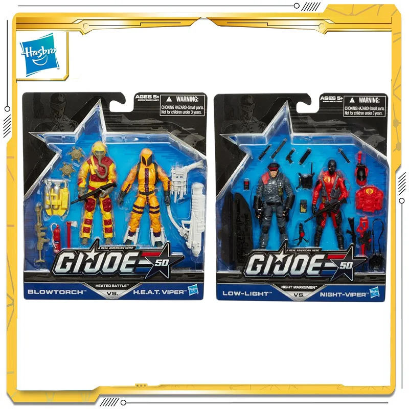Оригинал Hasbro G.I. Джо: Rise of Cobra 50th Blowtorch VS H.E.A.T. Viper Low светильник Night-Viper Action &amp Toy