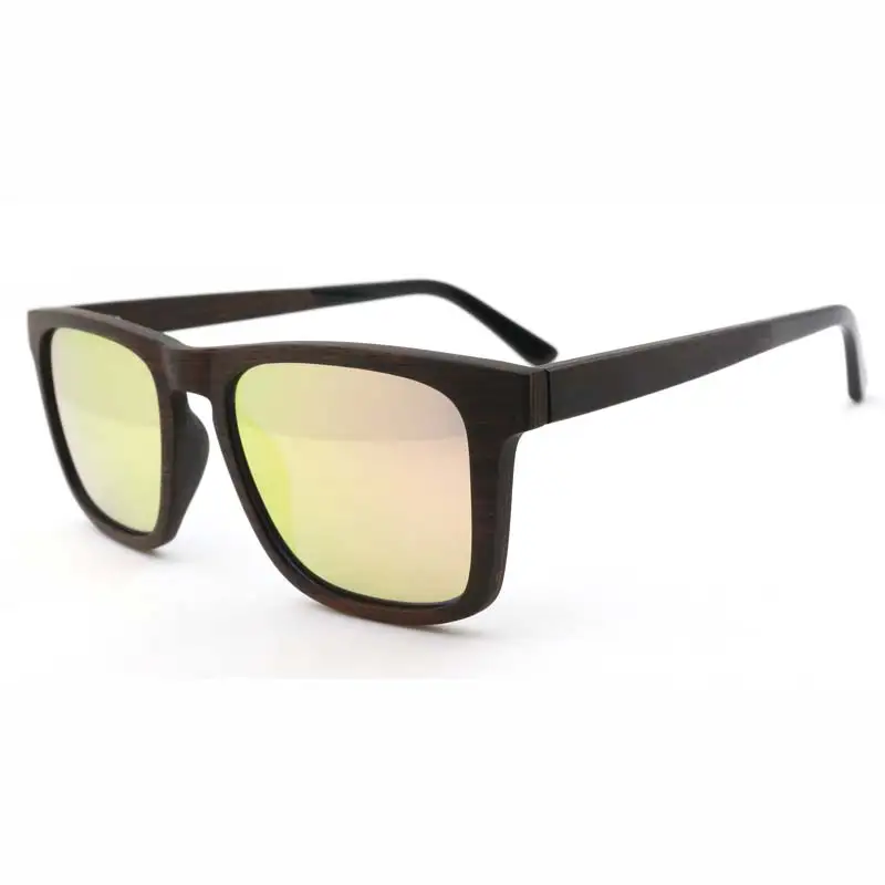 gold lens BerWer модные бамбуковые очки мужские солнцезащитные очки в деревянной оправе брендовые дизайнерские для мужчин/женщин Oculos de sol masculino - Lenses Color: gold lens