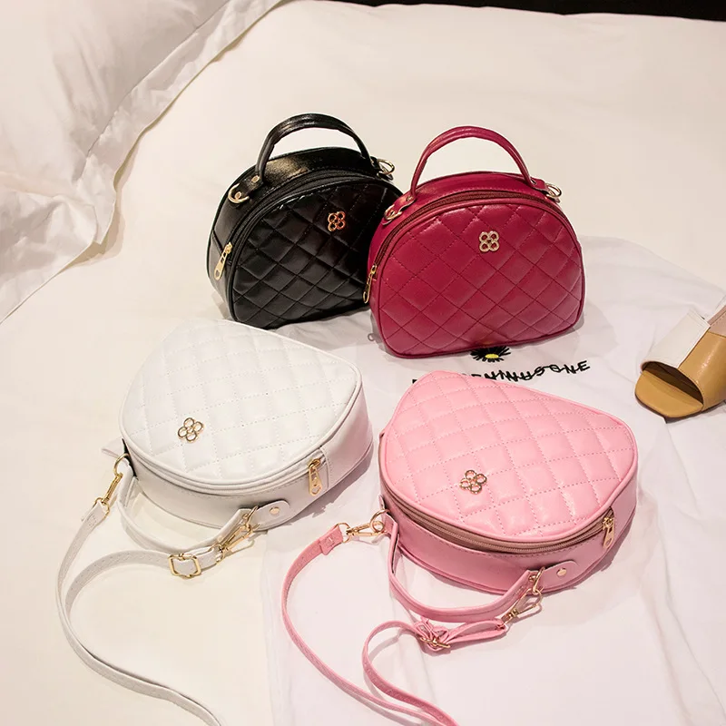 Women  Pure Color  Leather Handbag Messenger Simple Crossbody Bag Handbags Geometric Shoulder Bags White  Black