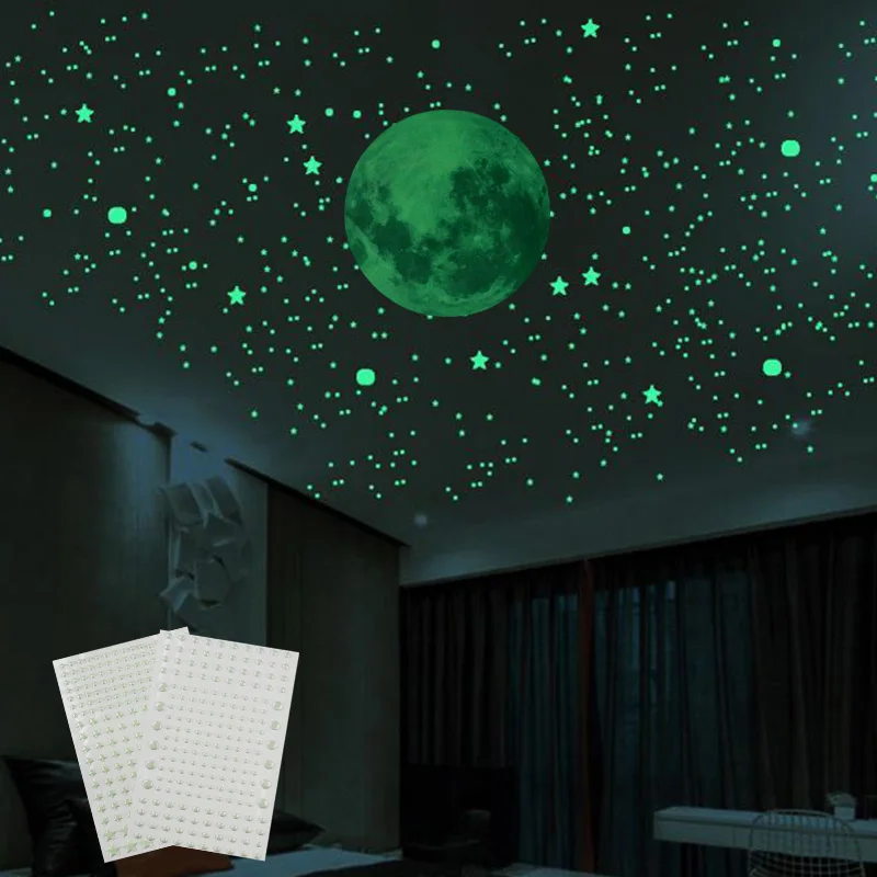 Trendy Snow Shape Luminous Fluorescent Sticker Wall Sticker Home Room Decor