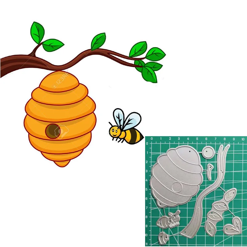 Пластиковая рамка для пчелиного улья металлические режущие штампы для поделок, изготовление открыток, скрапбукинг и бумажные поделки - Цвет: P52