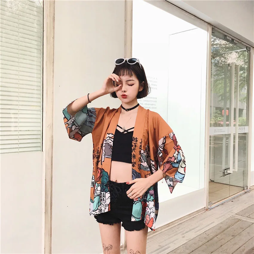 MV Summer Korean Girl Loose Long Sunscreen Clothing Kimono Jacket Female Student 