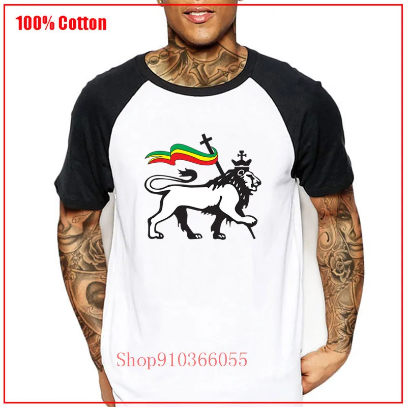 Мужская футболка с принтом Rasta Lion Of Judah регги ямайский король повседневные