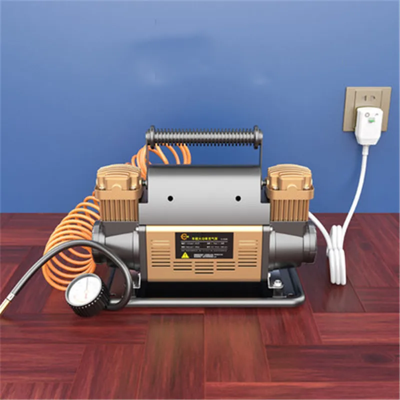 

Fast inflation 220v Electric Home Tire Truck Car Double Cylinder high Pressure Power 580W Cheer up Tool 10 meter inflation Tube