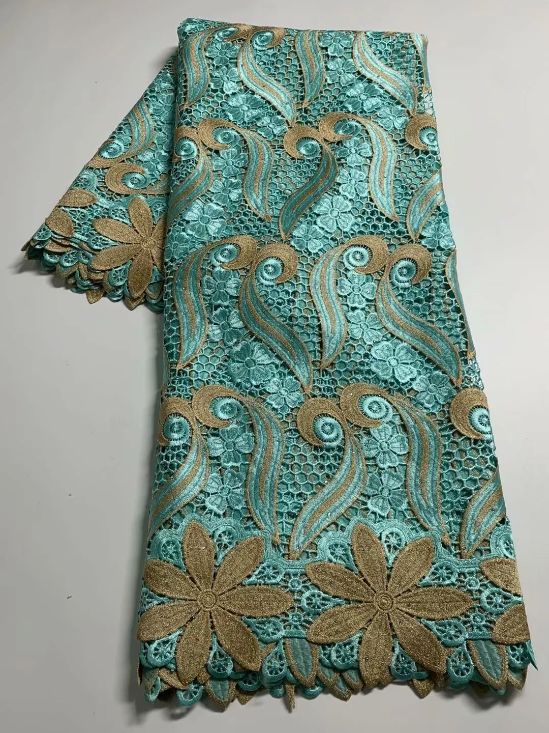 African Guipure Lace Fabric 2021 High Quality Latest French Mesh Cord With Milk Silk Stones For Wedding 5 Yards | Дом и сад