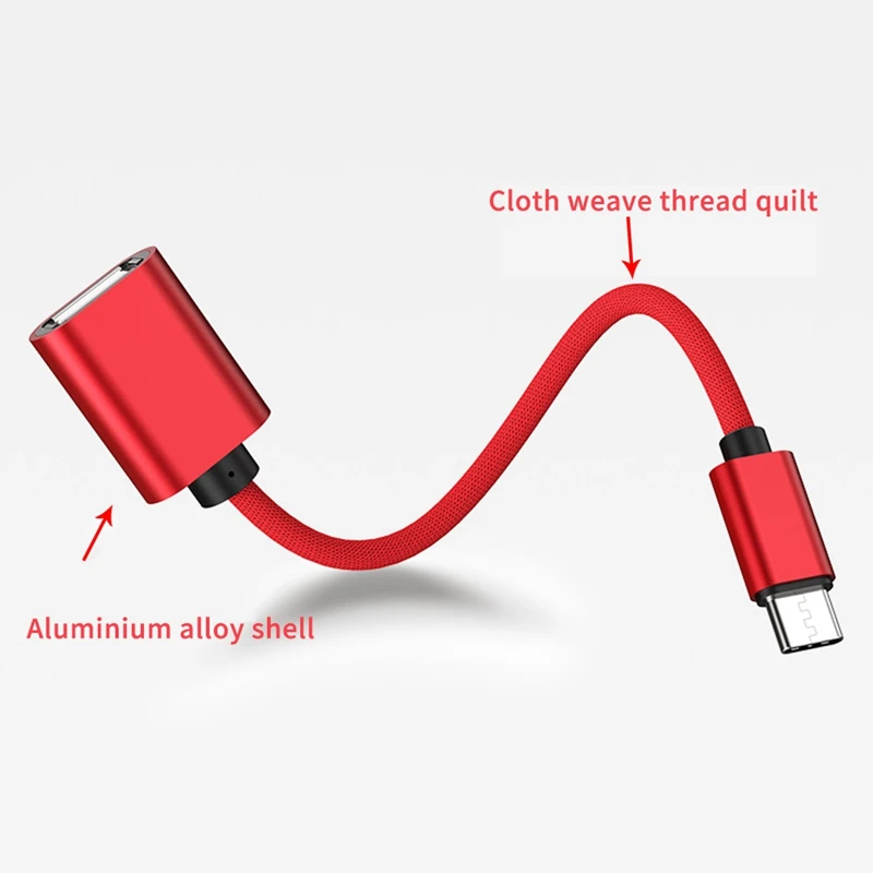 Usb Otg type C к Usb адаптер Otg Быстрая зарядка type-C зарядное устройство нейлоновый плетеный кабель для передачи данных конвертер