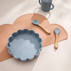 1pc Silicone Baby Feeding Plate bowl Placemat Table Mat Tableware Pad BPA Free Kids Food Grade Non-Slip Heat Resistant Mat