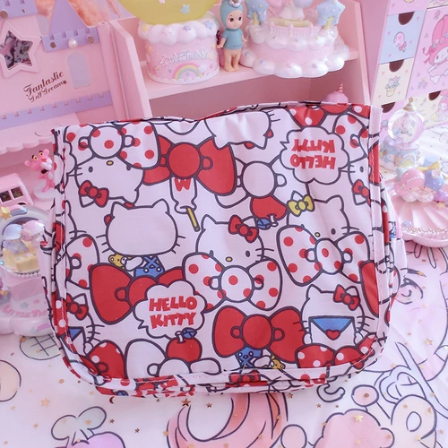 Синий Мультфильм Япония hello kitty My Melody Cinnamoroll pompomparin женская косметичка для хранения путешествия мешок мыть сумки девушка макияж сумки - Цвет: Синий