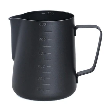 

600Ml Stainless Steel Milk Frothing Jug Latte Espresso Black Coating Non-Stick Pitcher Easy Cleaning Cup Container