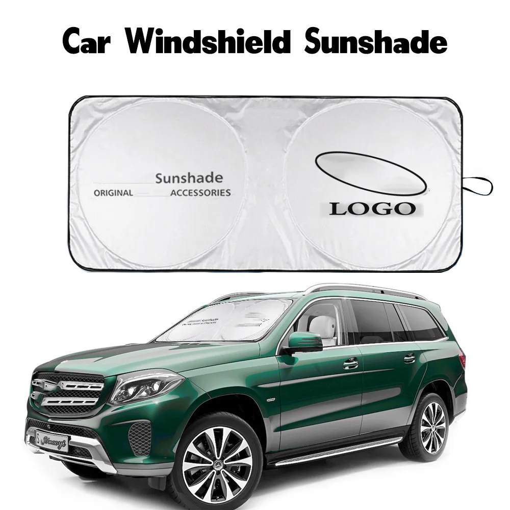 

Car Logo Windshield Sun Shade Cover Protector For Jeep Land Rover Ford Mazda Subaru Lexus Benz Auto Emblem Sunshade Parasol Coch