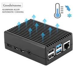Premium Aluminum Alloy Passive Cooling Armor Case for Enhanced Heat Dissipation (Case Pi 4)