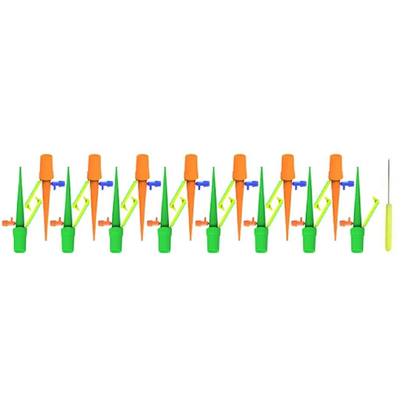 HHO-15 Pcs Self Plant Watering Spikes, Automatic Watering Spike Slow Release with Control Valve Switch for Outdoor Indoor Plants