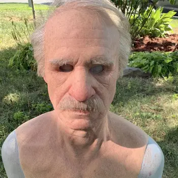 

Realistic Latex Old Man Wrinkle Mask Headgear Full Head Mask For Masquerade Halloween Party Realistic Decor Costumes
