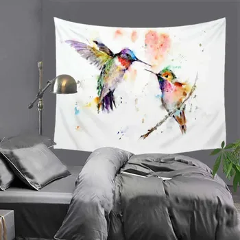 

Oil painting Tapestry flowers and birds wall hanging Tapestries Home Decor Beach Towel Yoga Mat Picnic Blanket table cloth LZA17