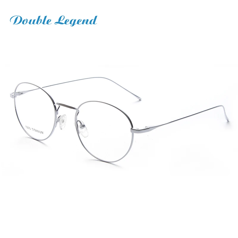 

DOUBLE LEGEND High Quality Titanium Optical Eyeglasses Frames Round Metal Glasses Frames for Reading Glasses Gold Silver Black
