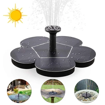 

New Plum blossom Shape Mini Solar Power Water Fountain Garden Pool Pond Outdoor Solar Panel Bird Bath Floating Water Pump Decor