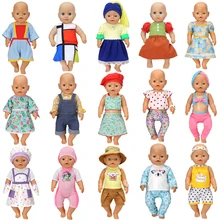 

17 Inch Doll Clothes Include Dress Jumpsuit Hat Suits Fit 43cm Newborn Baby Alive Zapf Nenuco American 18 Inch Dolls Accessories