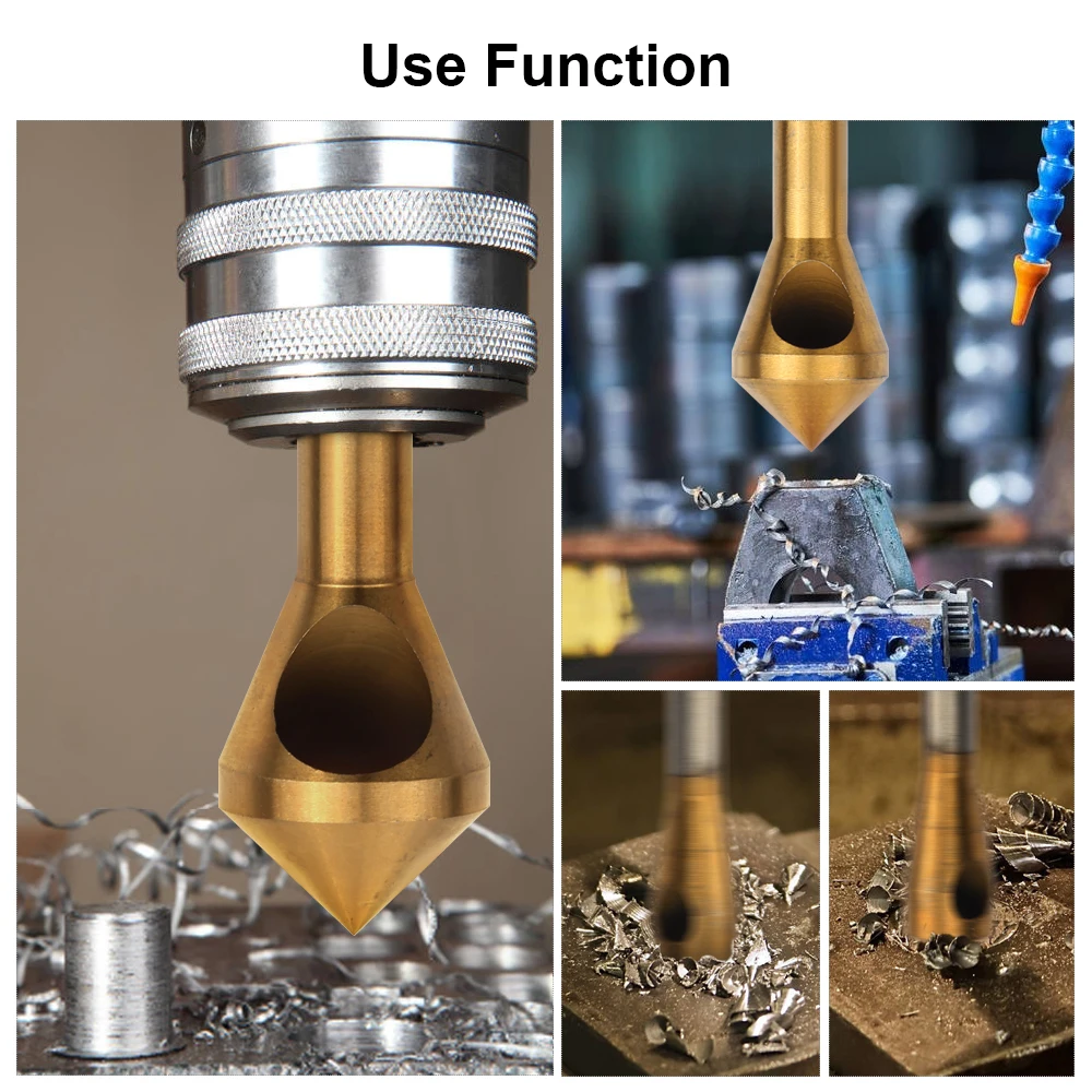 JelBo 4pcs/set Stepped Countersink Deburring Center Titanium Coated Metal Drill Bits Chamfering Tools (2-5/5-10/10-15/15-20mm) JelBo 4pcs/set Stepped Countersink Deburring Center Titanium Coated Metal Drill Bits Chamfering Tools (2-5/5-10/10-15/15-20mm)