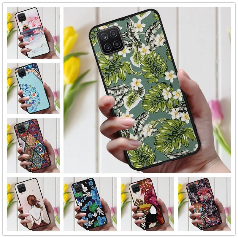 3D чехол с тисненым цветком для Samsung M32 милый рельефный Galaxy A22 4G Φ A 22 M12 телефона A12 |