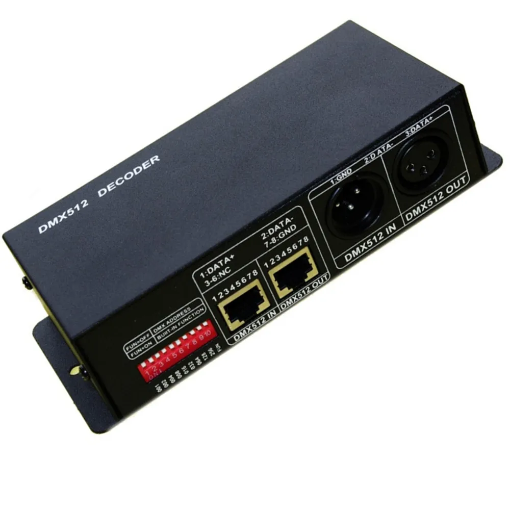 4 канала DMX декодер 4CH DMX512 RGBW диммер контроллер постоянного напряжения общий анод для RGBW светодиодные полосы света