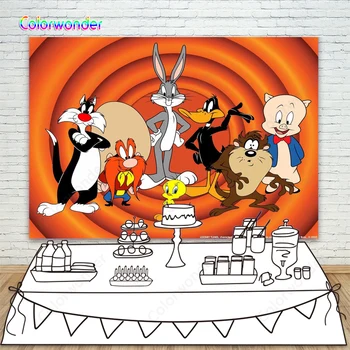 

Bugs Bunny With Friends Orange Circle Baby Shower Birthday Party Decoratuons Photo Backdrops Chidlren Photography Backgrounds