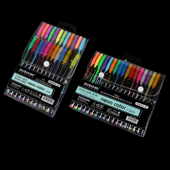 

Colorful Gel Pens For Coloring Glitter Scrapbooking Ink Pens Adult Kids Sketching Drawing Painting Craft Art 18/24 Colors