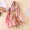 2020 Spring Autumn Women Luxury Silk Scarf Abstract Tree Printing Silk Scarves and Shawls New Big Size Foulard Hijab 180cm 3