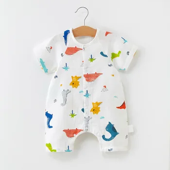 

Thin Boys Rompers Kids Romper Summer 0-12M Age Infant Animal Cartoon Printing Toddler Newborn Outfits Baby Boys Clothes 2020