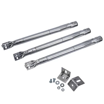 

3pcs Universal Straight Pipe BBQ Grill Tube Burners Stainless Steel Gas Grill Parts Replacement