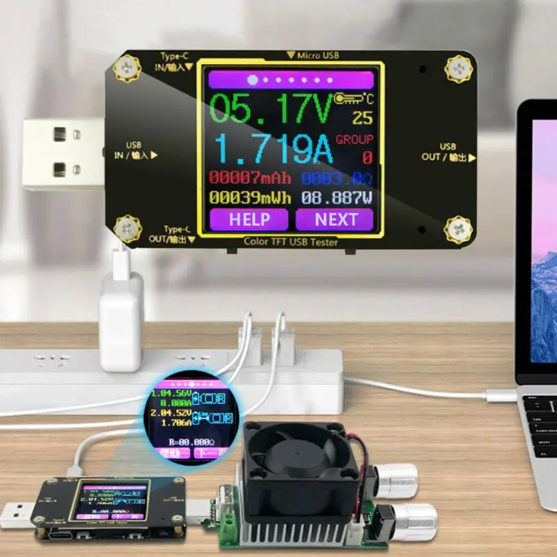 Bluetooth usb type-C измеритель мощности PD батарея напряжение мощность Емкость тестер инструмент