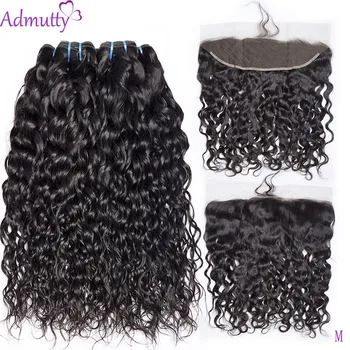 

Brazilian Hair Weave Bundles With Closure Water Wave 3 4 Bundles With Closure Frontal Remy Human Hair Bundles With Lace Closure