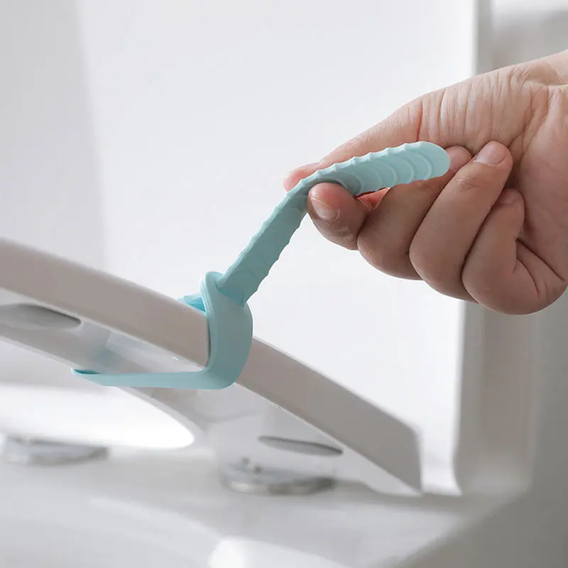 1pcs European Toilet Seat Lifters convenient to silicone Toilet lid device is mention Toilet potty ring handle home Bathroom