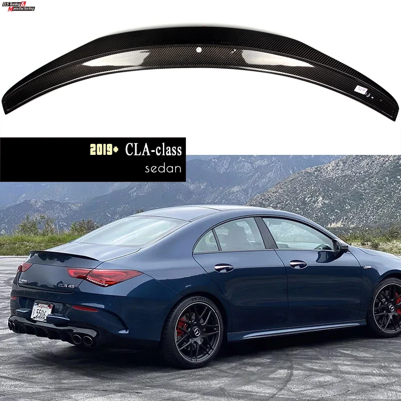 

3*3 3K Twill Carbon Fiber Rear Spoiler For 2019+ New Mercedes CLA-Class 4-Door Sedan (C118), Perfect-Matching