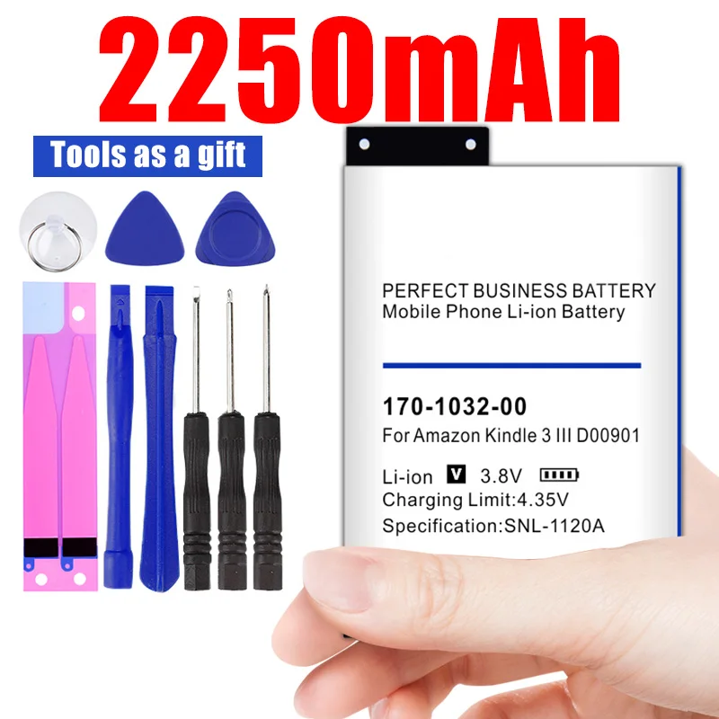 

Mobile Phone Battery Backup for Amazon Kindle 3 Keyboard eReader D00901 GP-S10-346392-0100 170-1032-00 S11GTSF01A